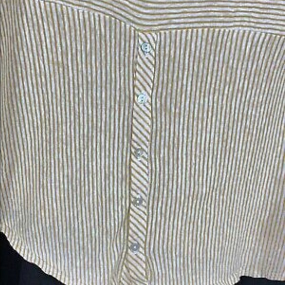 Linen Yellow Striped shirt 1x - Picture 2 of 4